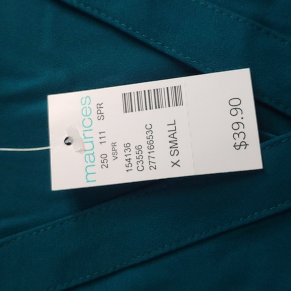 NWT MAURICES TEAL BUTTON DOWN - Picture 7 of 10